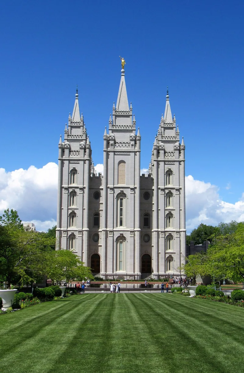 The Salt Lake Temple, where proxy baptisms are performed on behalf of the dead