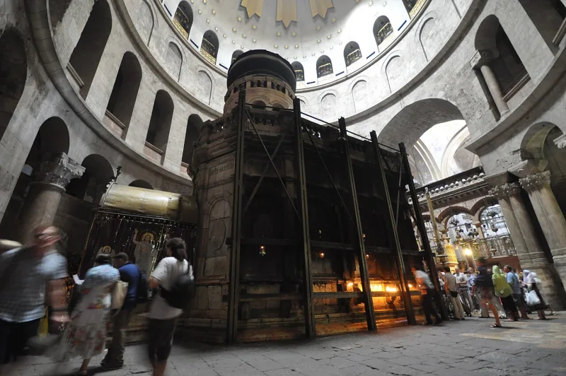 The aedicule in the Church of the Holy Sepulchre, the older of the two proposed tomb sites