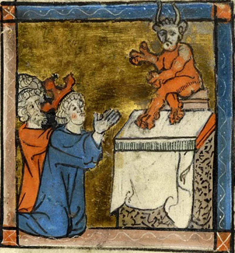 A medieval illumination of Antiochus IV defiling the Jerusalem temple, the crisis Daniel 11 describes