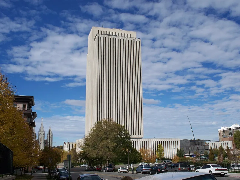 The Church Office Building in Salt Lake City; the church says such discipline is run locally, not here