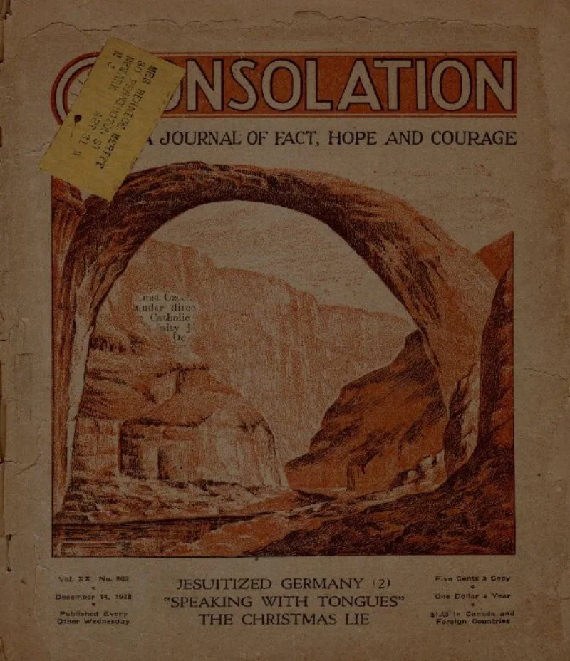Consolation, December 1938 — a Watch Tower magazine from the years before transfusion was forbidden