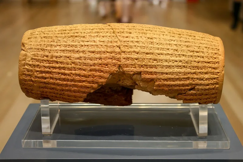 The Cyrus Cylinder, from the Persian king named in Isaiah 45 long before his birth