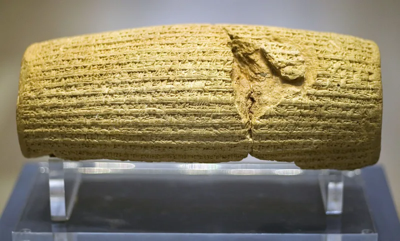 The Cyrus Cylinder, recording the Persian capture of Babylon in 539 BC
