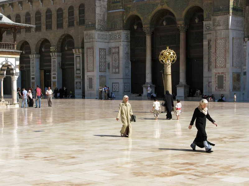 The Umayyad Mosque at Damascus, seat of the caliphate that read Surah 9 as a standing command