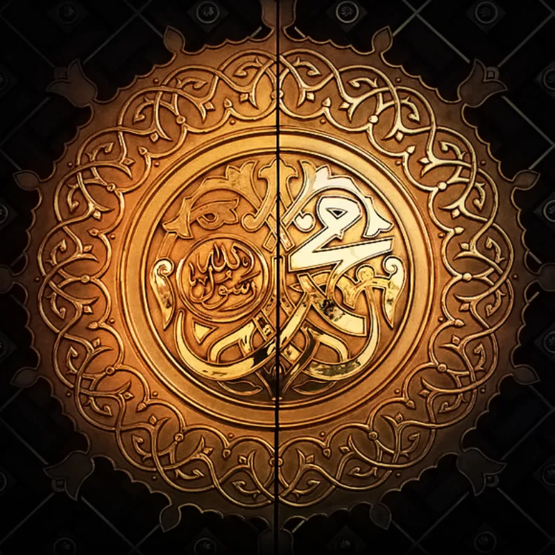 A doorway of the Prophet's Mosque at Medina, beside which the wives' separate chambers stood