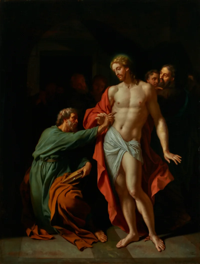 Van der Werff's Incredulity of Saint Thomas; the Gospels present a group encounter, not a private vision