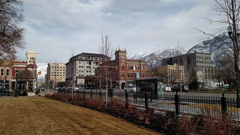 Downtown Provo, Utah, the city built around Brigham Young University and its campus