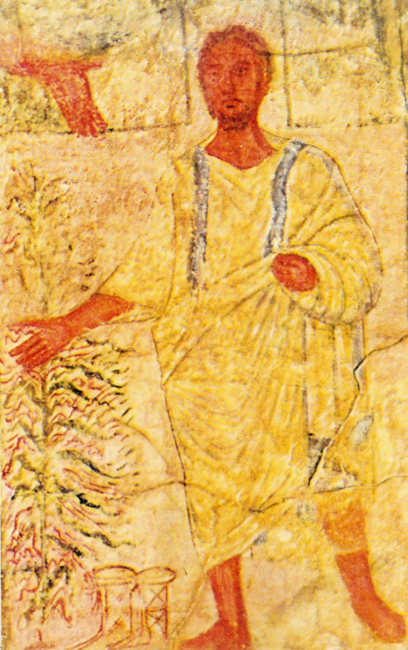 Moses at the burning bush, painted about AD 240 in the Dura-Europos synagogue