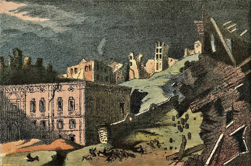 An 1883 depiction of the Lisbon earthquake of 1755, the disaster that reshaped this debate