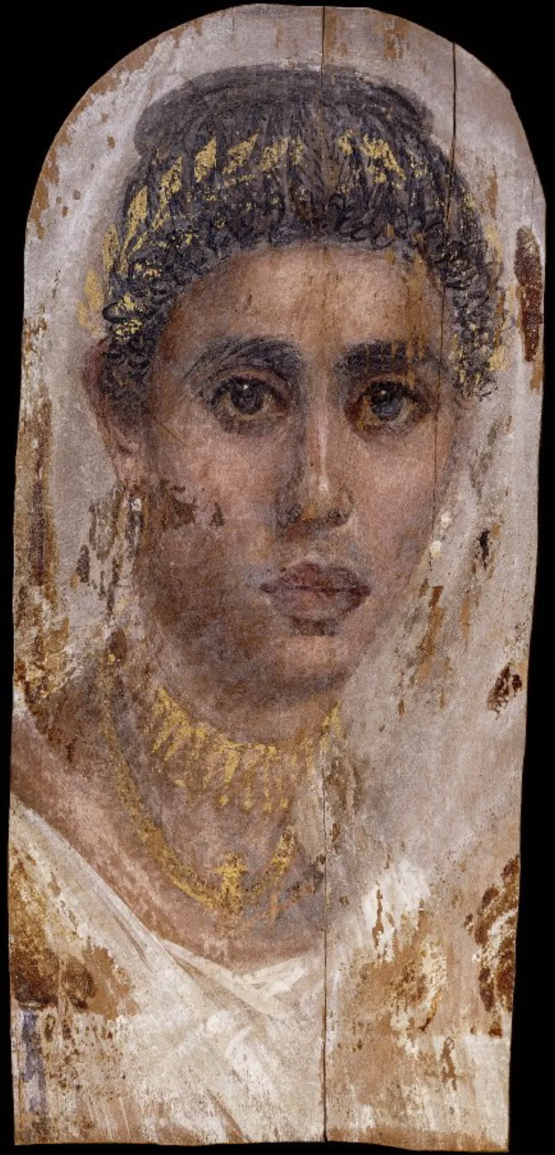 A mummy portrait painted in Roman Egypt, showing how people of the eastern Mediterranean looked
