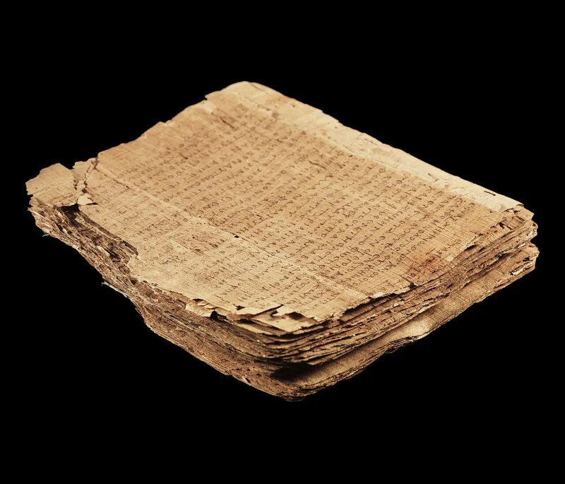 Papyrus 66, a copy of John's Gospel from about AD 200, opened at folio one