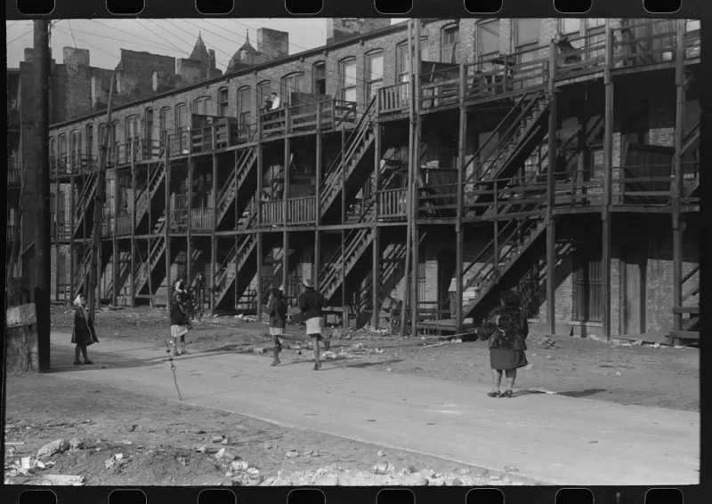 Chicago housing set aside for Black residents, photographed in 1941 during the Great Migration north