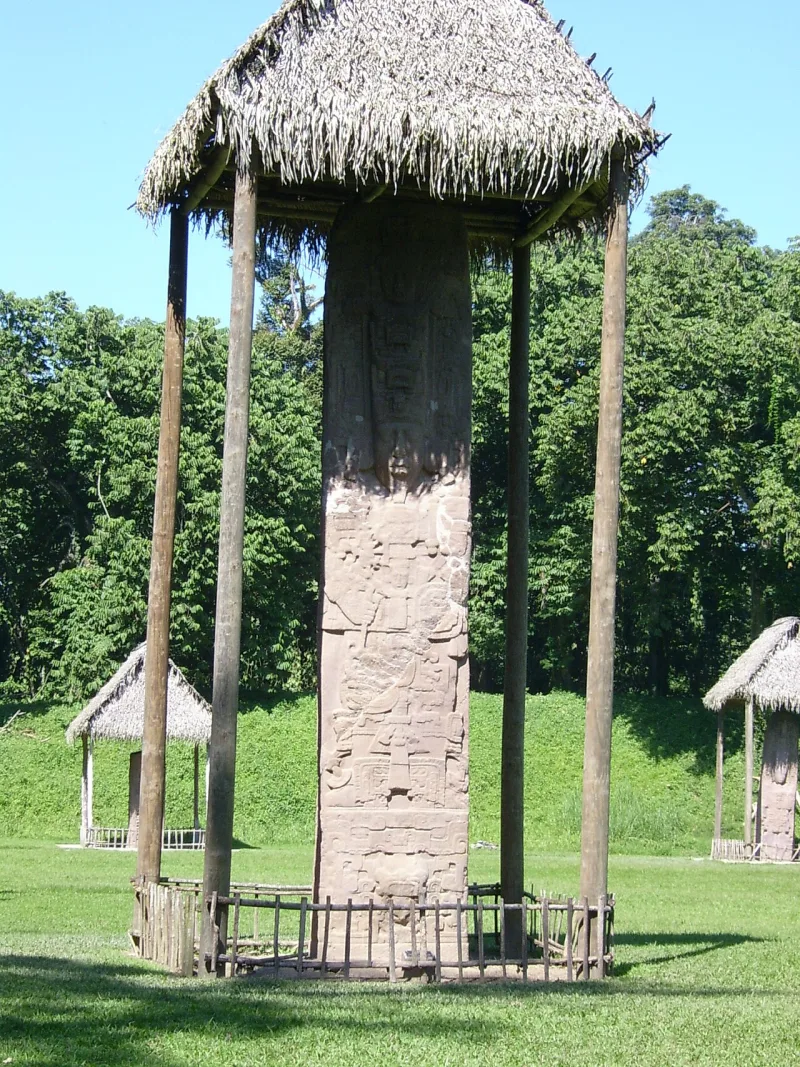 Stela E at Quiriguá, Guatemala, in the region the Mesoamerican model places Book of Mormon lands