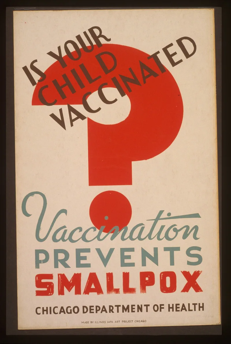 A Chicago Department of Health poster of 1941, asking parents whether their child is vaccinated