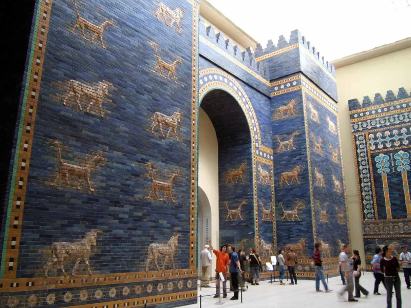 The reconstructed Ishtar Gate of Babylon, the exile setting these chapters treat as already underway