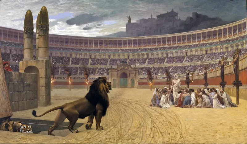 Gérôme's Christian Martyrs' Last Prayer, a nineteenth-century imagining of execution in the Roman arena