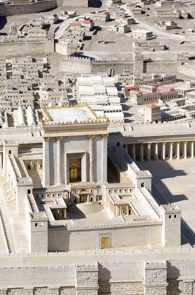 A model of Herod's Temple, the sanctuary in which the Yom Kippur signs are said to have failed