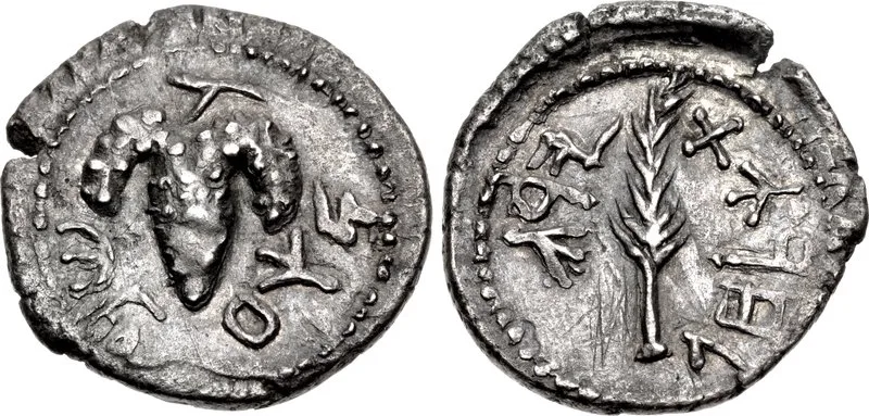 A silver zuz of the Bar Kokhba revolt, struck for a leader hailed as Messiah and then killed