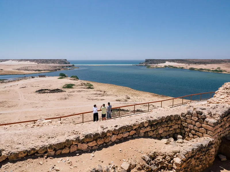 Khor Rori in Oman, one candidate for the coastal 'Bountiful' reached east of Nahom