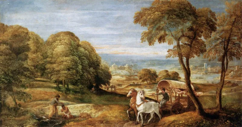 Lambert Sustris's painting of Philip baptising the Ethiopian official, the conversion recorded in Acts 8