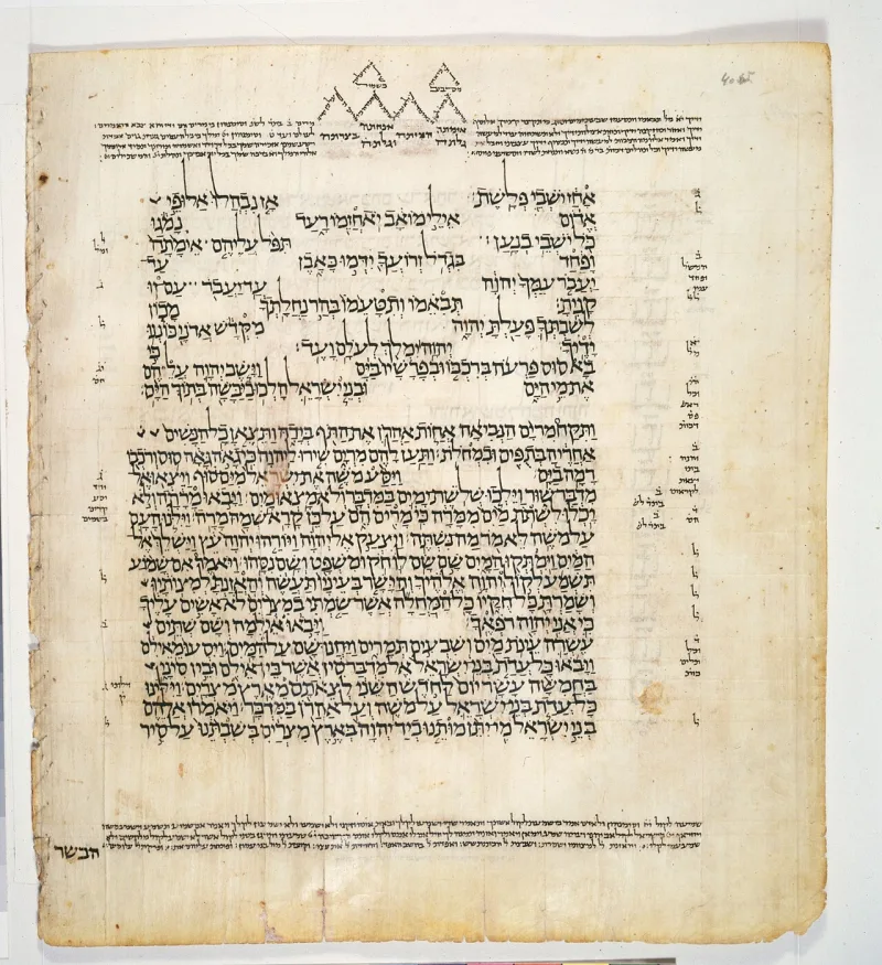 A folio of the Leningrad Codex, about 1008 AD, the standard Hebrew text translators worked from