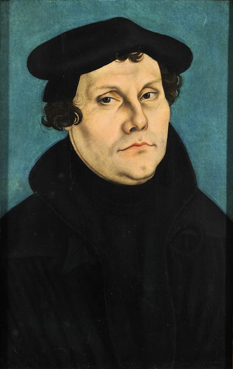Cranach's 1528 portrait of Martin Luther, whose reading of Ephesians 2 framed the grace-versus-works debate