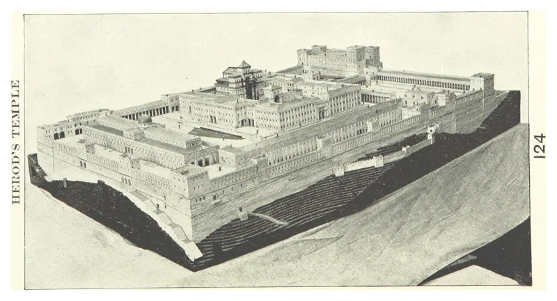 An 1899 engraving of a model of Herod's Temple, a reconstruction rather than the building itself