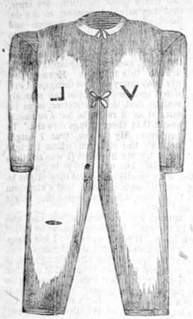 The temple garment as illustrated circa 1879, cut from wrist to ankle