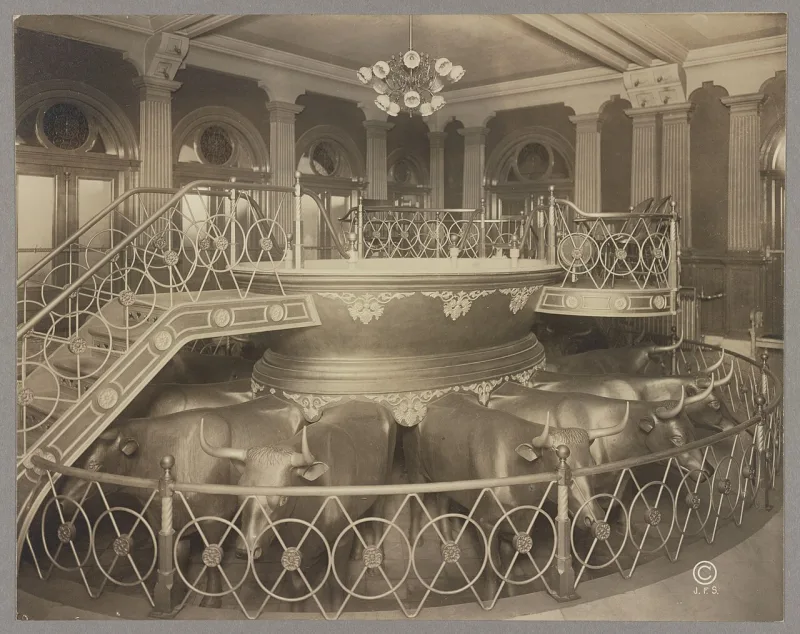 The Salt Lake Temple baptismal font, photographed for the church's own 1912 book on temples