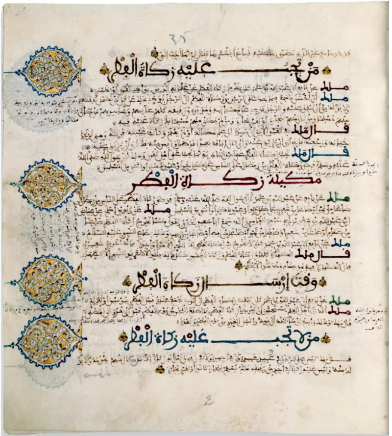 Malik's Muwatta in a 1326 Moroccan copy; classical law took the nine-year consummation as a benchmark