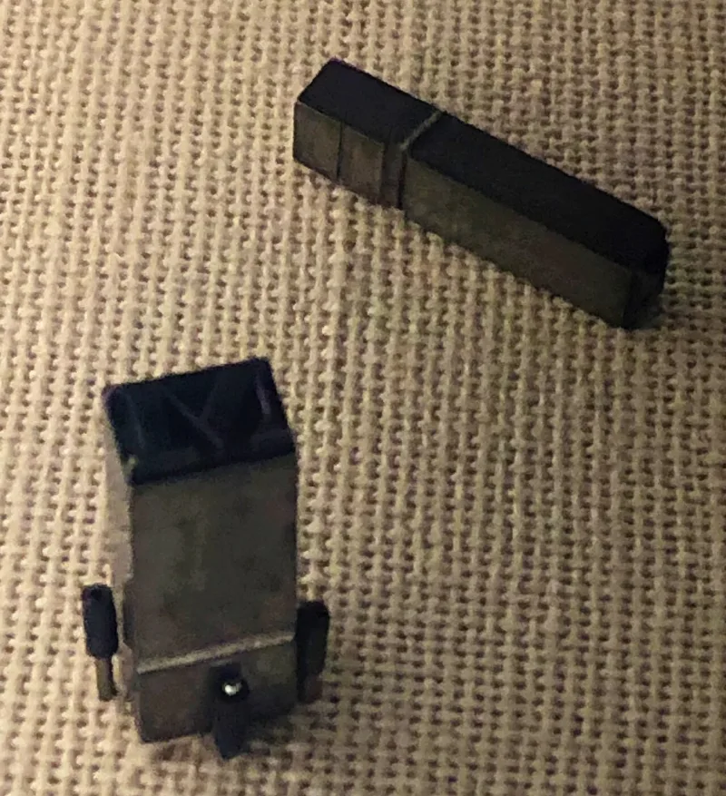 Surviving lead type from the Nauvoo Expositor press destroyed on 10 June 1844