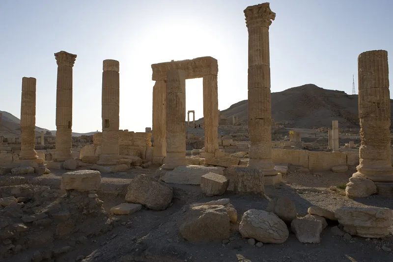 The temple of Allat at Palmyra; al-Lat is one goddess named in the reports