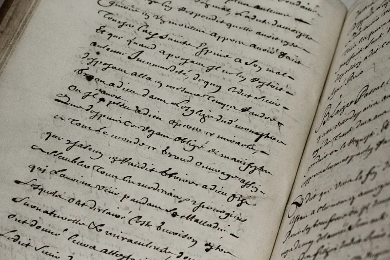 Pascal's autograph Pensées manuscript, where he wrote of enough light and enough obscurity