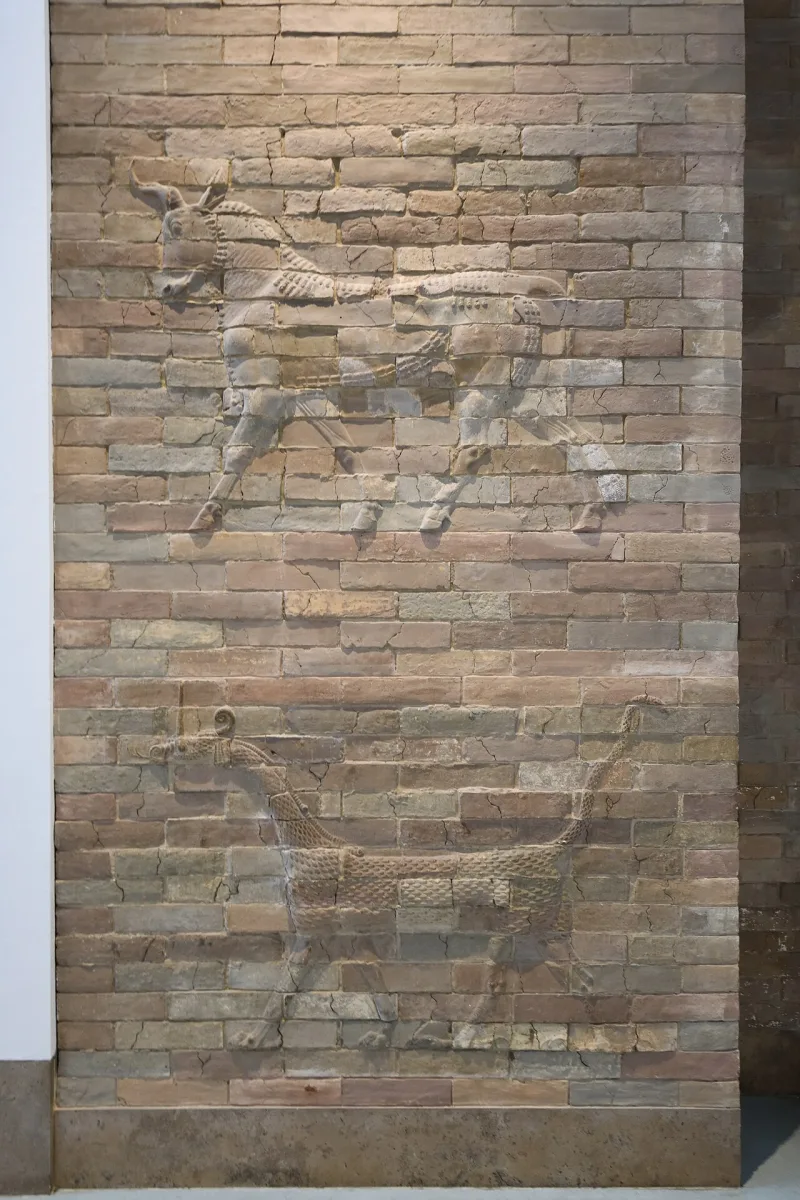 A dragon relief from Babylon's Ishtar Gate, built under Nebuchadnezzar II, now in Berlin