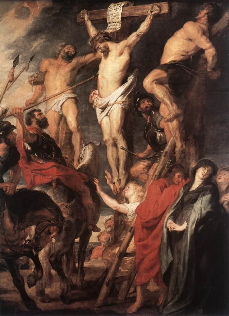 Rubens's Christ on the Cross between the Two Thieves, the scene of the promise