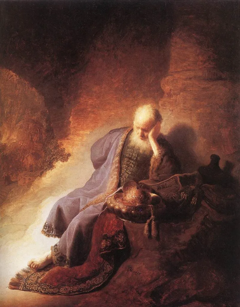 Rembrandt's Jeremiah Lamenting the Destruction of Jerusalem, 1630, the prophet who announced a new covenant