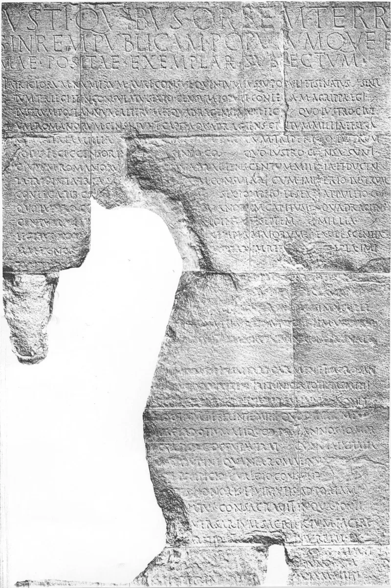 Part of the Res Gestae of Augustus at Ankara, the emperor's own record of his reign