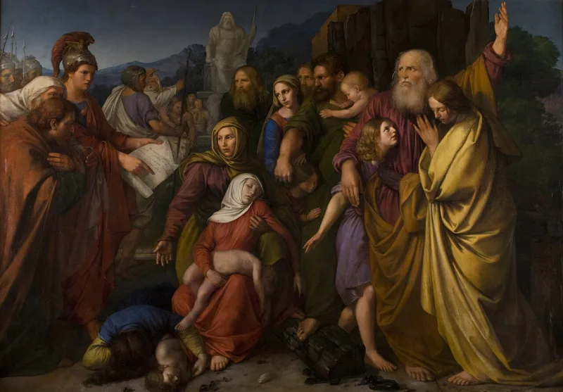 Stattler's 1842 painting of the Maccabean revolt, the setting critics assign to Daniel's final form