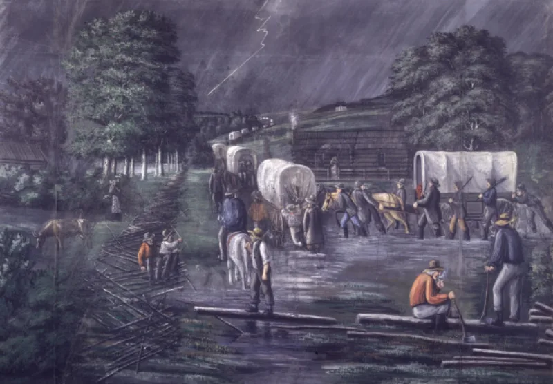 Christensen's painting of Zion's Camp, the march during which the Zelph burial was opened